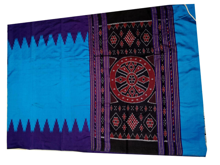 Tussar raw silk saree in copper sulphate blue