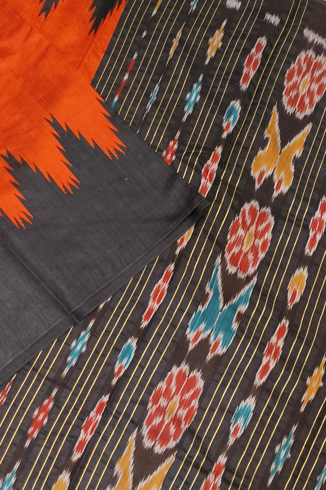 Tussar raw silk saree in red