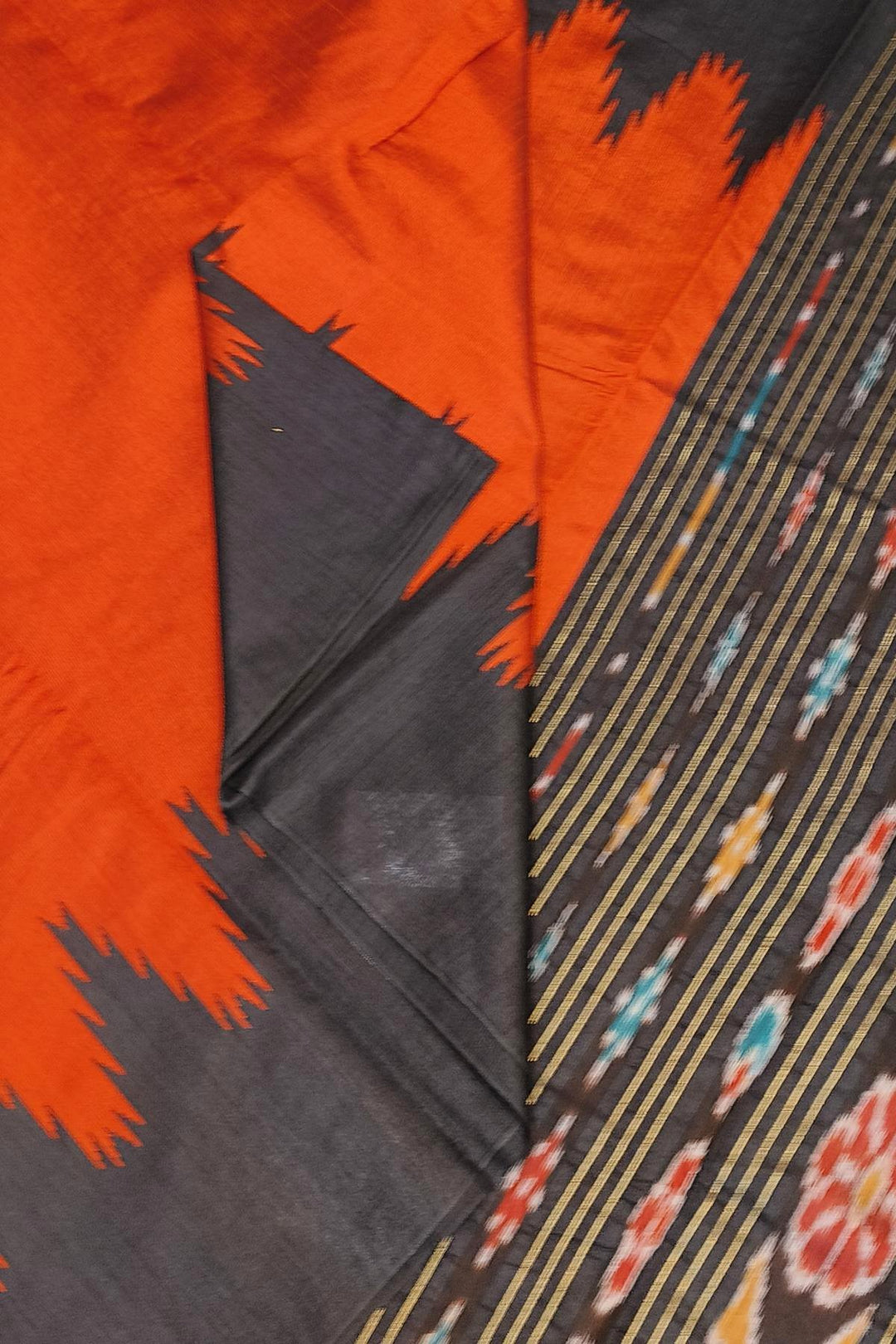 Tussar raw silk saree in red