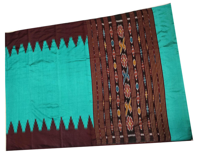 Tussar raw silk saree in rama green