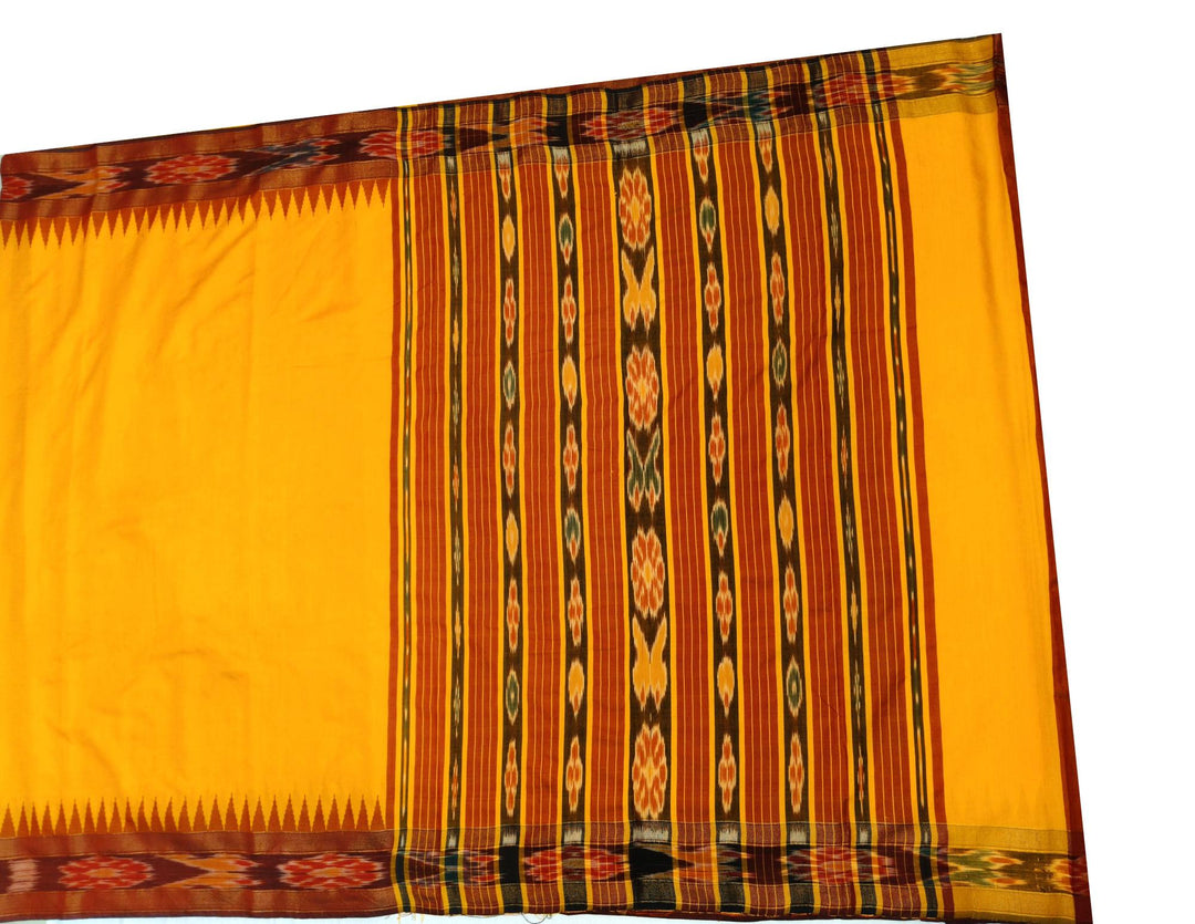 Tussar raw silk saree in mustard