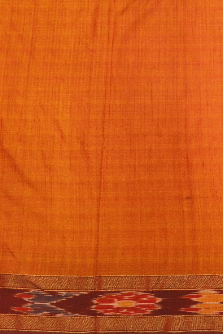 Tussar raw silk saree in mustard