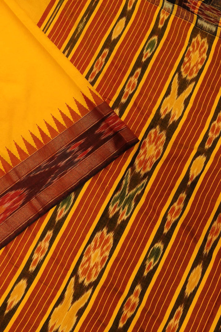 Tussar raw silk saree in mustard