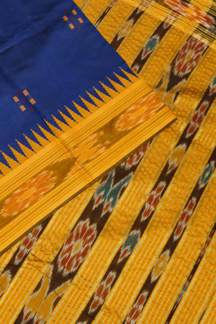 Tussar raw silk saree in navy blue