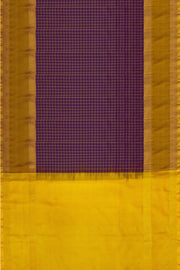 Handloom Uppada pure silk saree in fine checks in purple