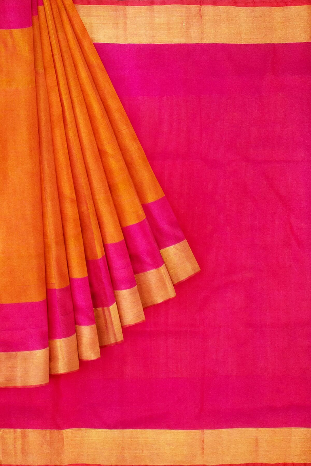Handloom Uppada pure silk saree in mustard with contrast pallu