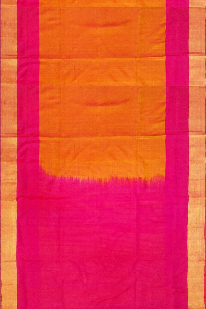 Handloom Uppada pure silk saree in mustard with contrast pallu