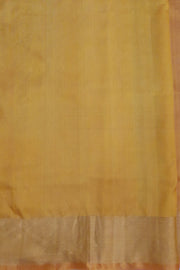 Handwoven Uppada pure silk saree in pink with floral  motifs in gold & silver.