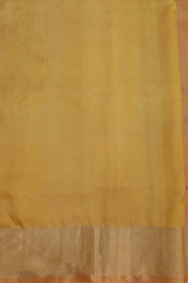 Handwoven Uppada pure silk saree in pink with floral  motifs in gold & silver.