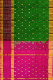 Handwoven  Uppada pure silk saree in green