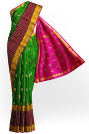 Handwoven  Uppada pure silk saree in green