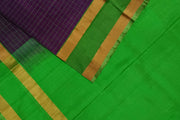 Handloom Uppada pure silk saree in  checks in purple