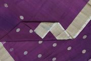 Handwoven Uppada pure silk saree in wine  with round motifs