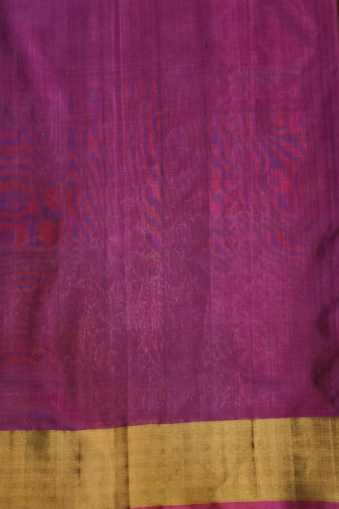 Handwoven Uppada pure silk saree in mehndi green  with gold & silver motifs