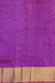 Handwoven Uppada pure silk saree in  blue  with gold & silver motifs