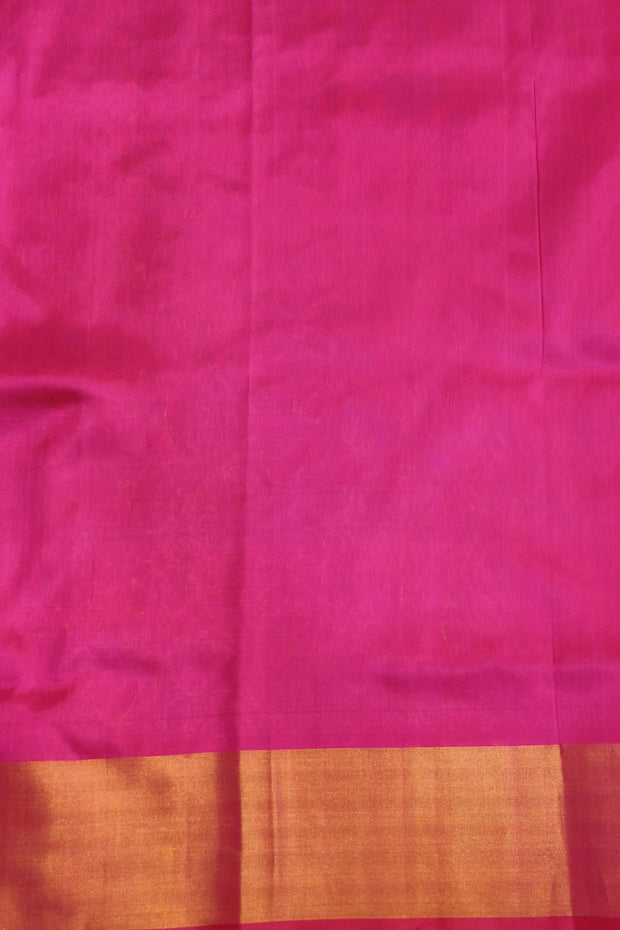 Handwoven Uppada pure silk saree in purple  with gold & silver motifs