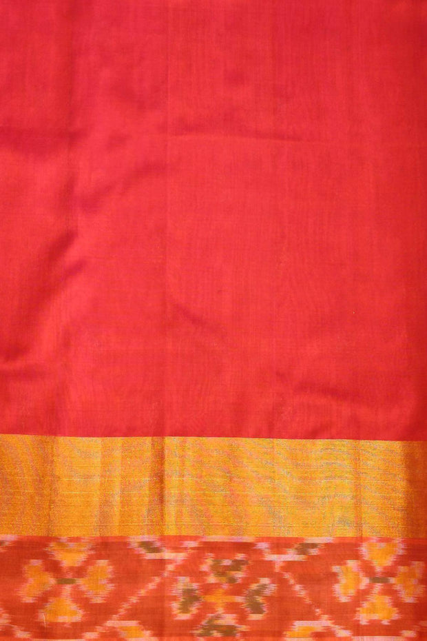 Handwoven Uppada pure silk saree in mustard with Pochampally border