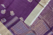 Handwoven Uppada pure silk saree in wine with floral motifs