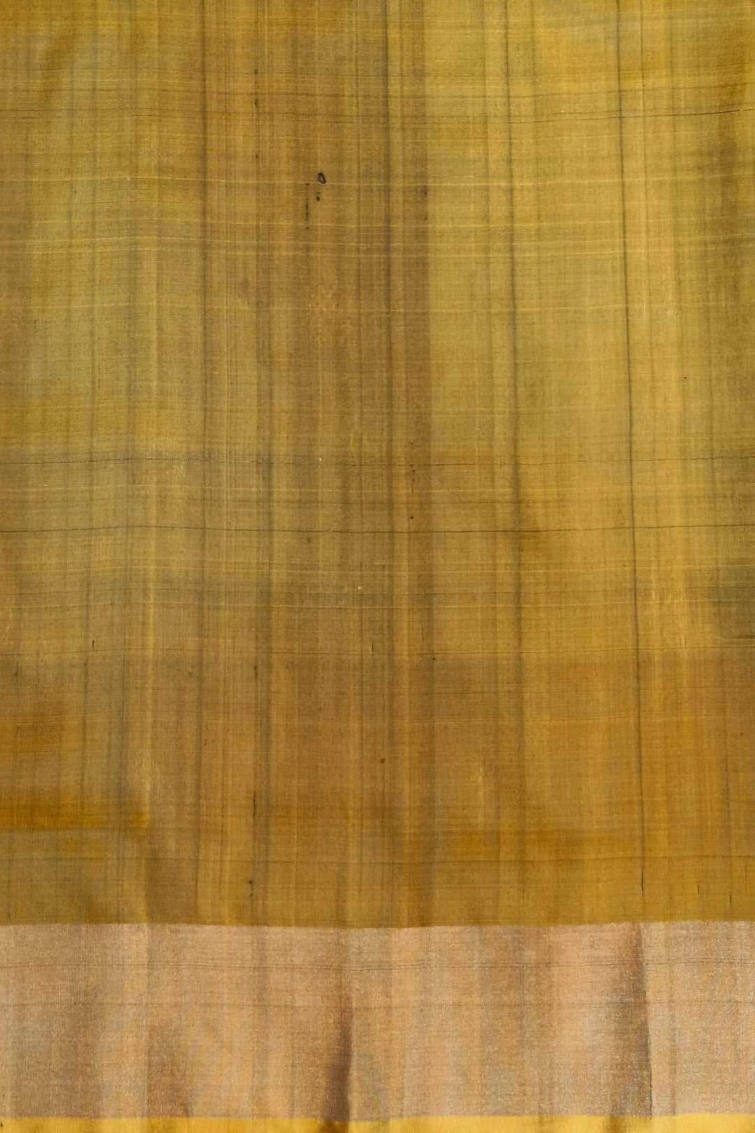 Handwoven Uppada pure silk saree in  two tone bottle green with gold & silver motifs