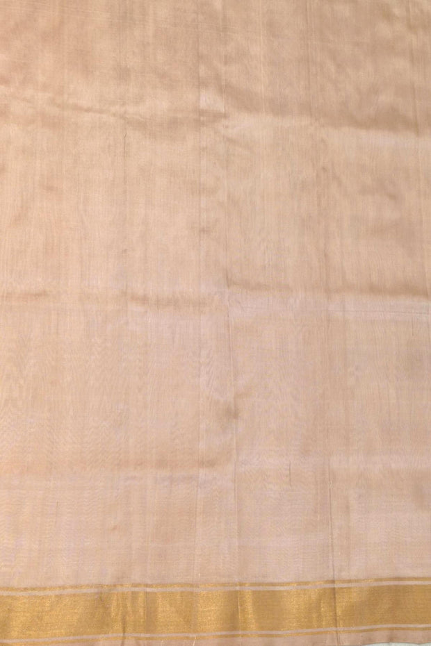Handloom Uppada pure silk saree in sandalwood with rich pallu and a  small border
