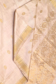 Handloom Uppada pure silk saree in sandalwood with rich pallu and a  small border