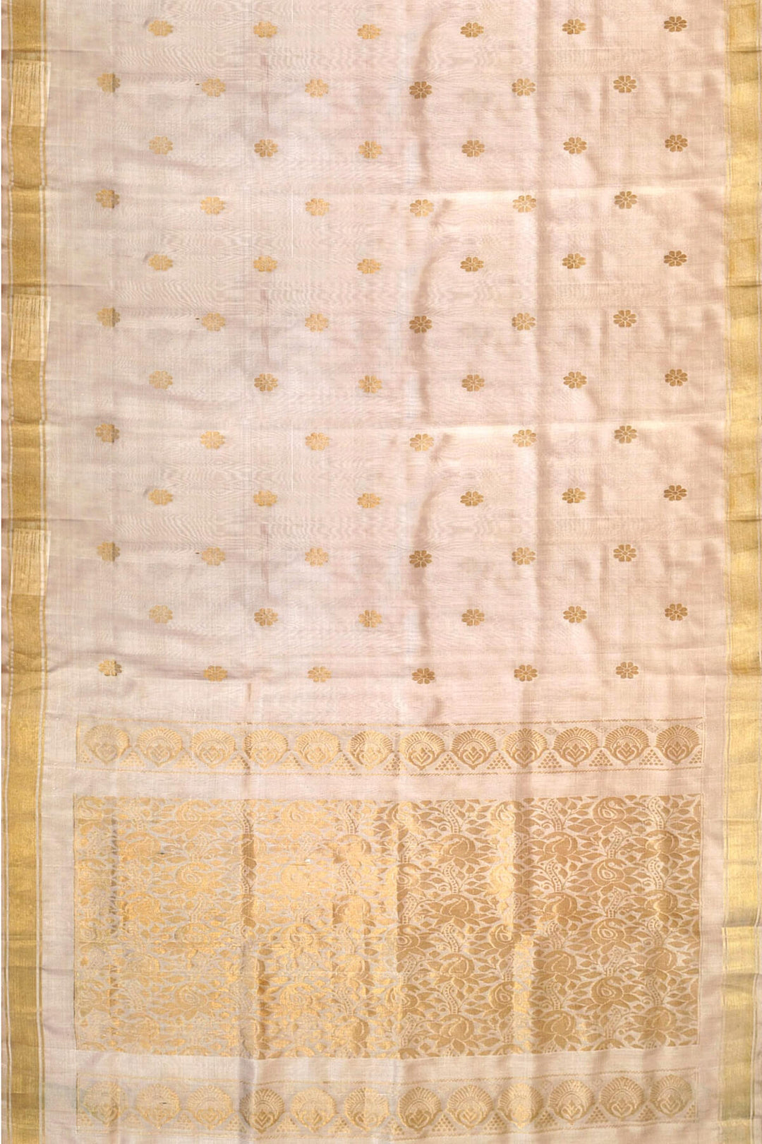 Handloom Uppada pure silk saree in sandalwood with rich pallu and a  small border