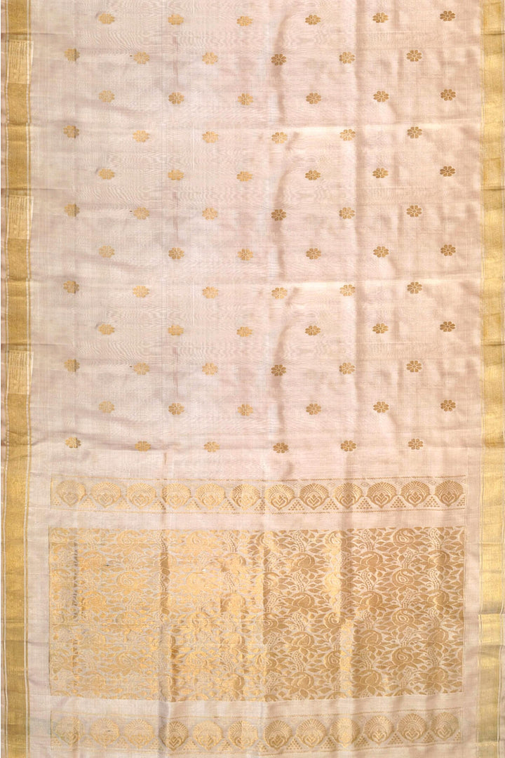 Handloom Uppada pure silk saree in sandalwood with rich pallu and a  small border