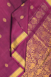 Handloom Uppada pure silk saree in wine with rich pallu and a  small border