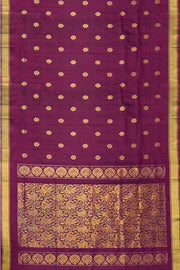 Handloom Uppada pure silk saree in wine with rich pallu and a  small border