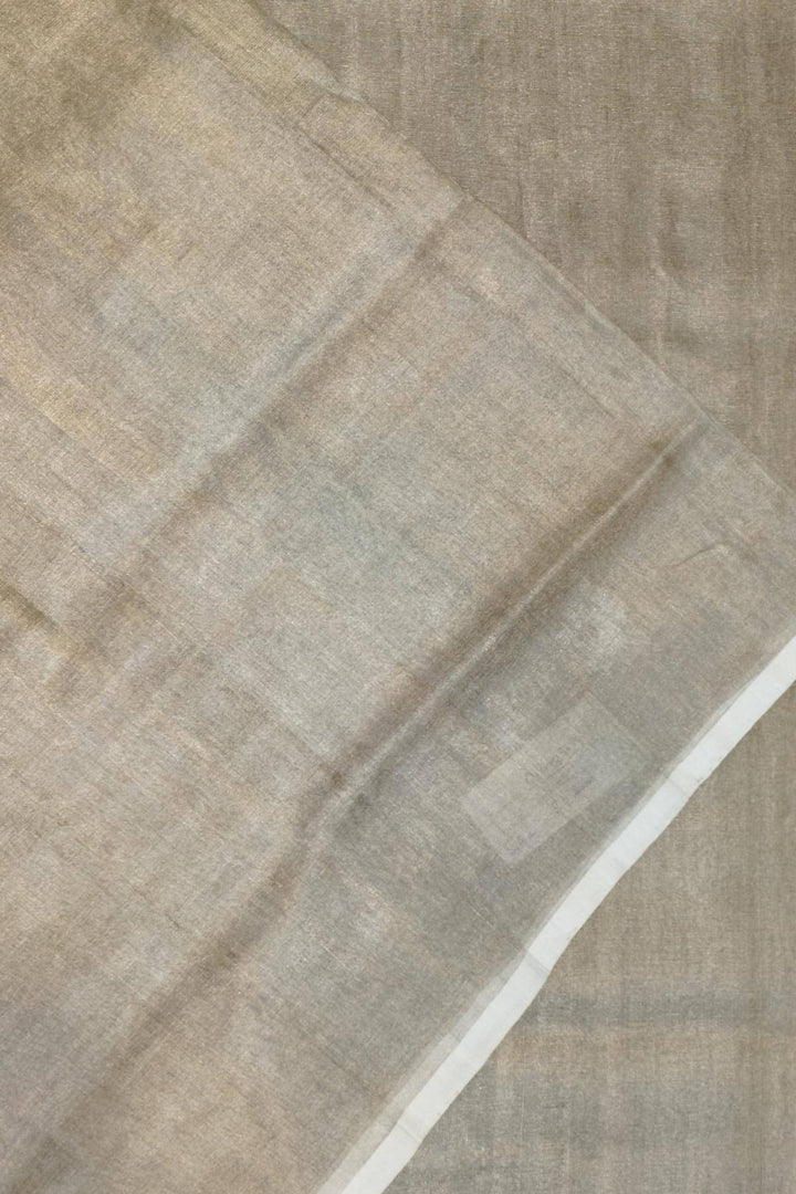 Handloom Uppada silk tissue saree in silver