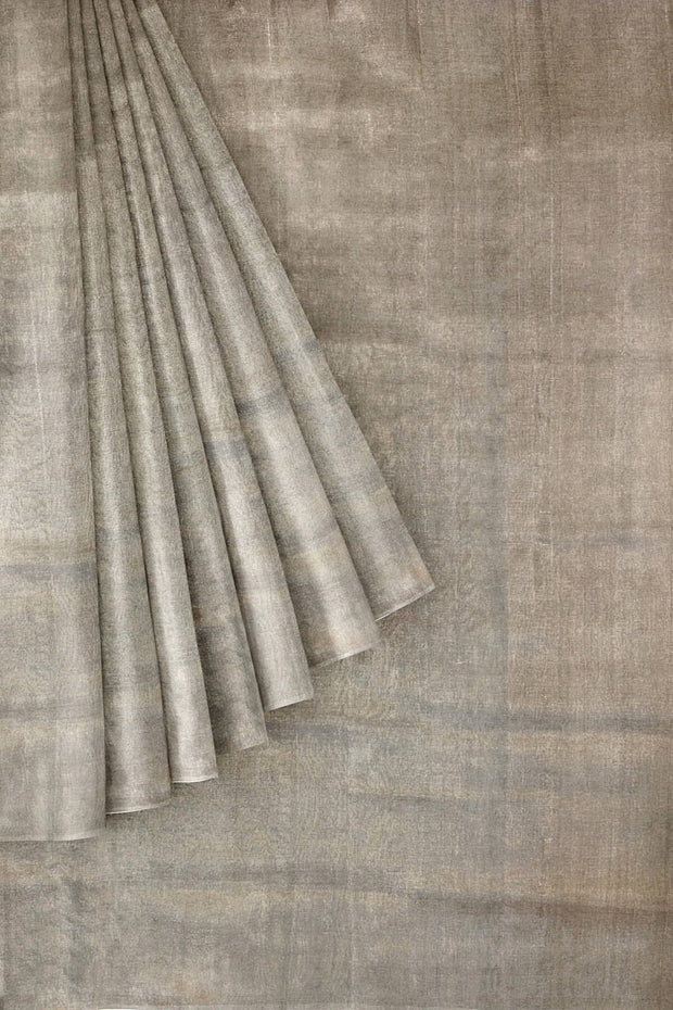 Handloom Uppada silk tissue saree in silver