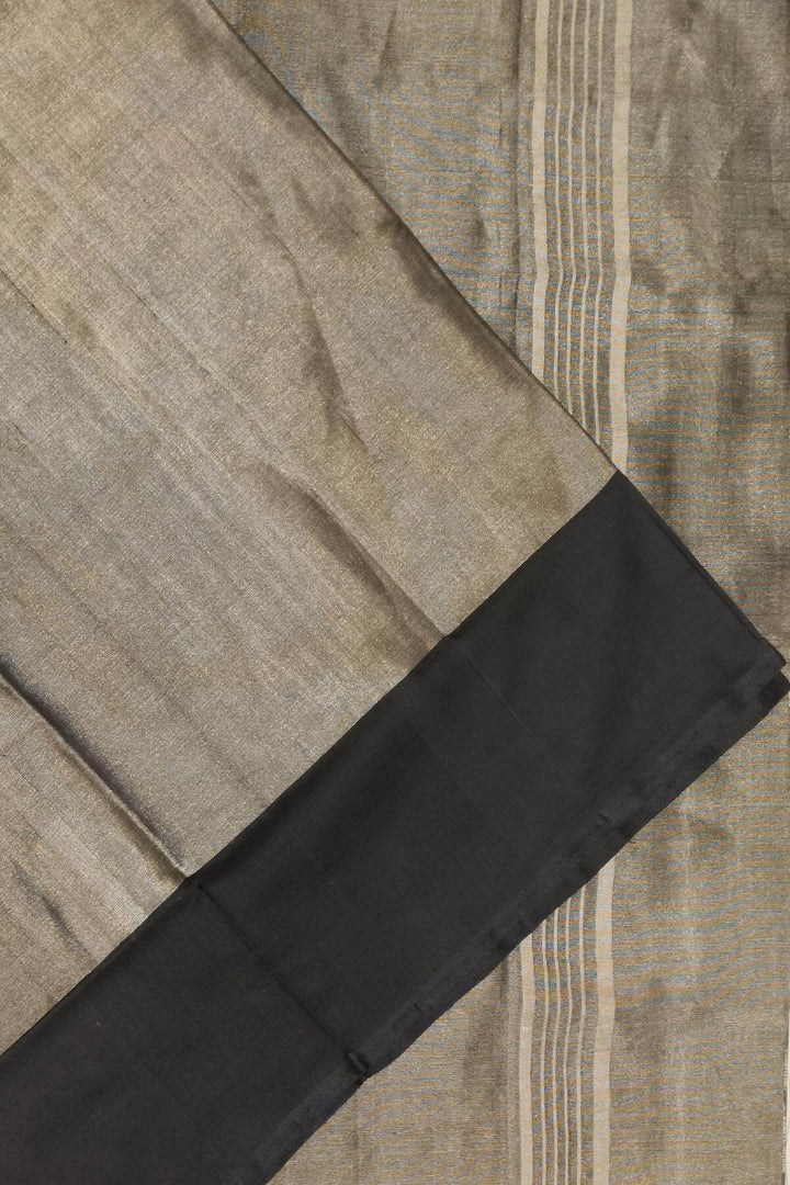 Handloom Uppada silk tissue saree in black