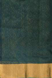 Handloom Uppada pure silk saree in yellow & bottle green  with  peacock motifs