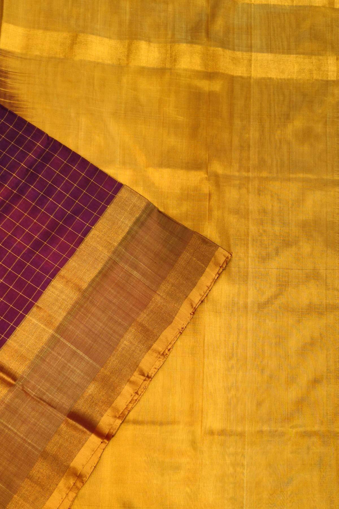 Uppada pure silk saree in checks in magenta