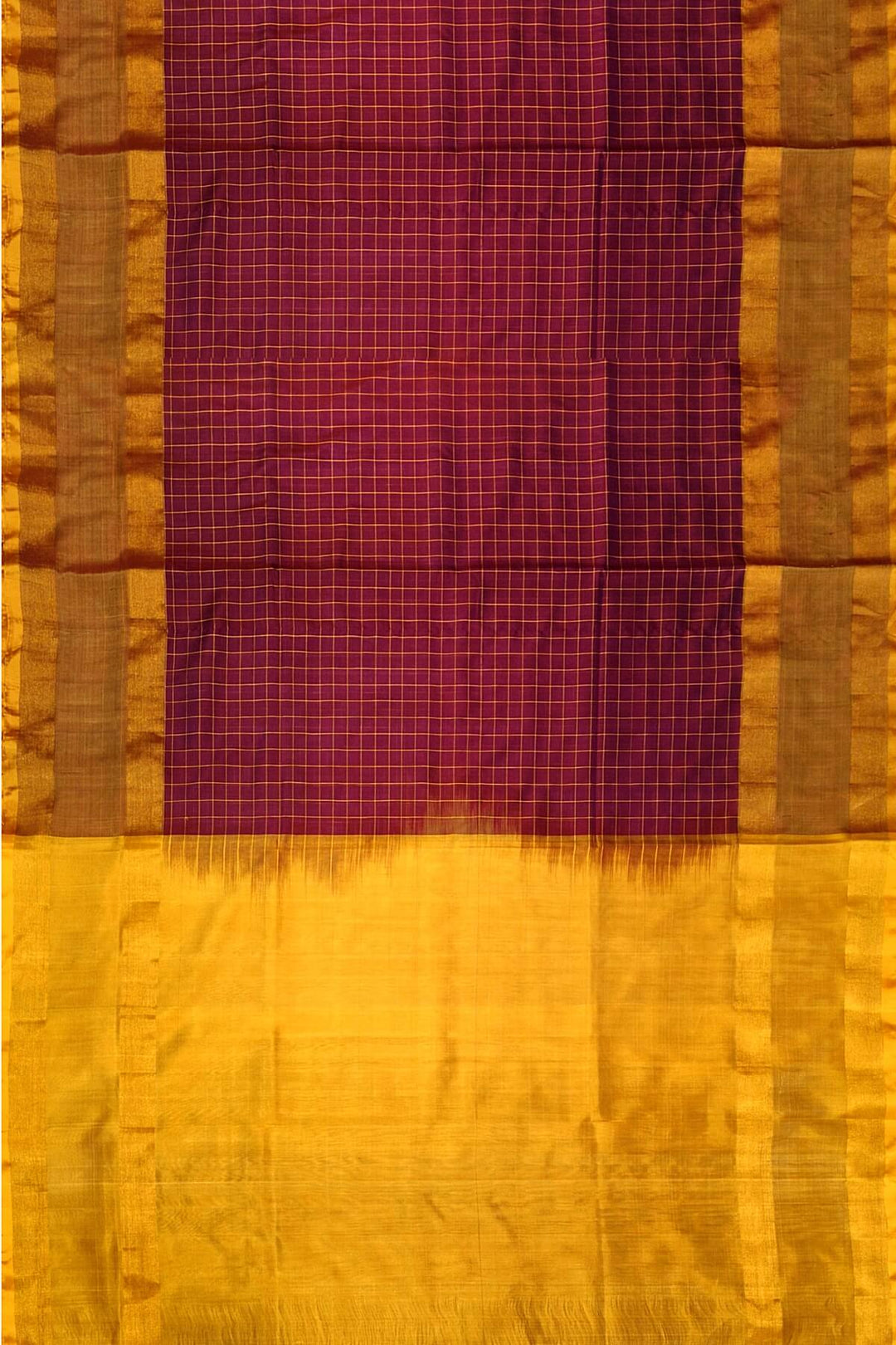 Uppada pure silk saree in checks in magenta