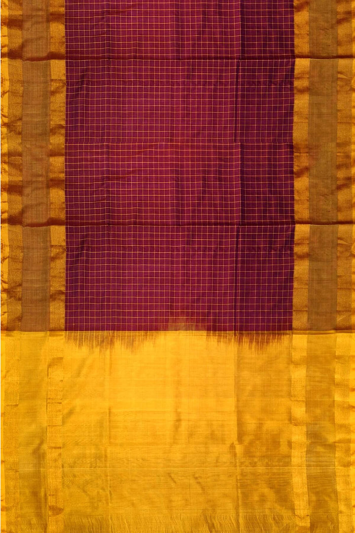 Uppada pure silk saree in checks in magenta