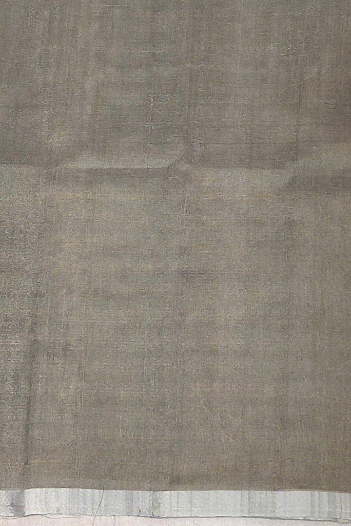 Handwoven Uppada pure silk saree in brown with square motifs