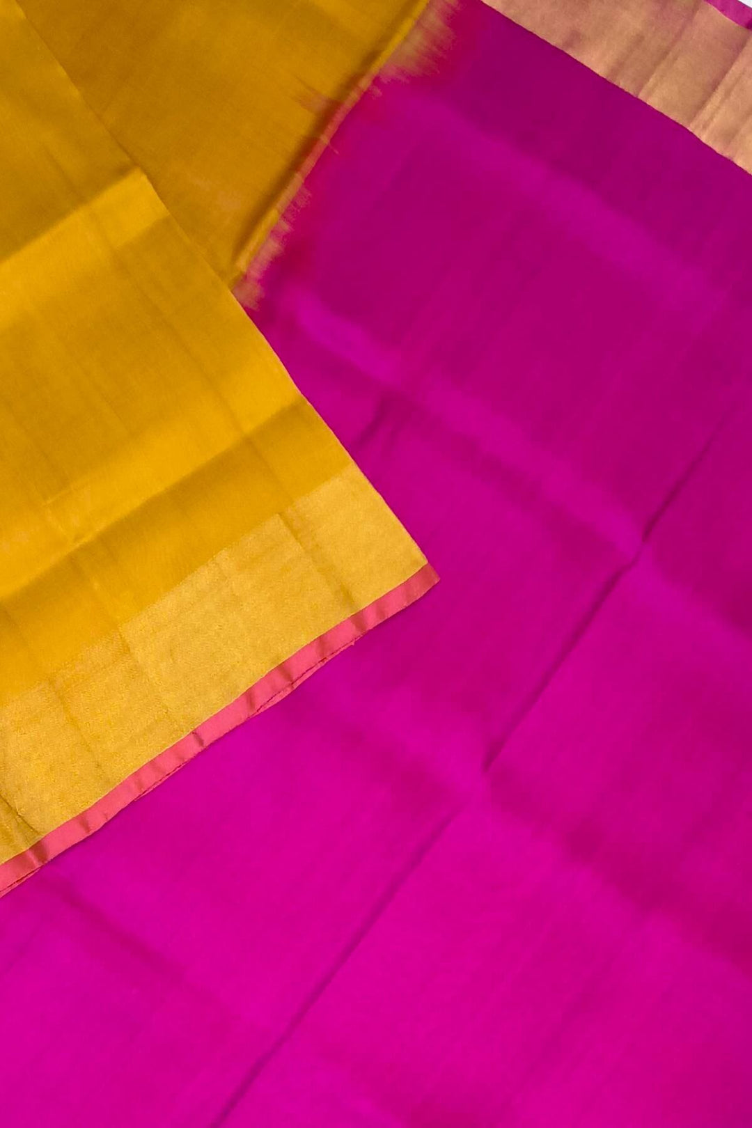 Handwoven Uppada pure silk saree in mustard