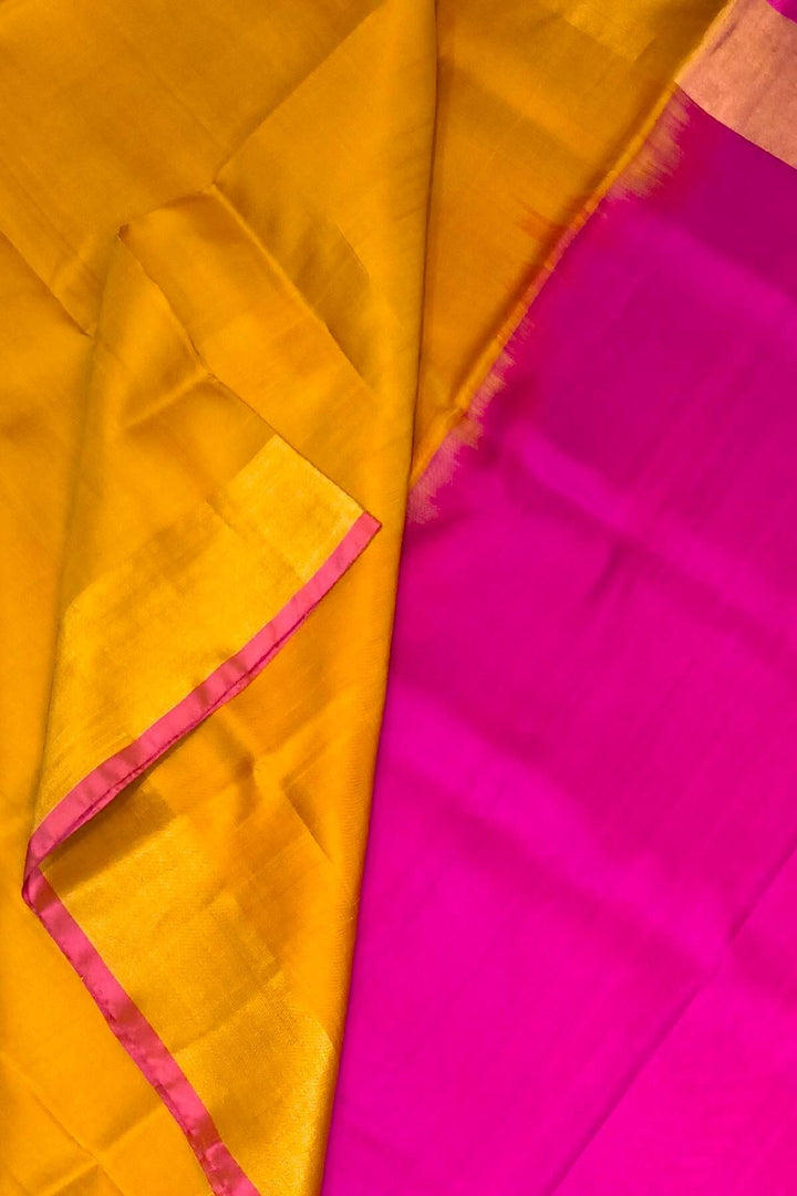 Handwoven Uppada pure silk saree in mustard