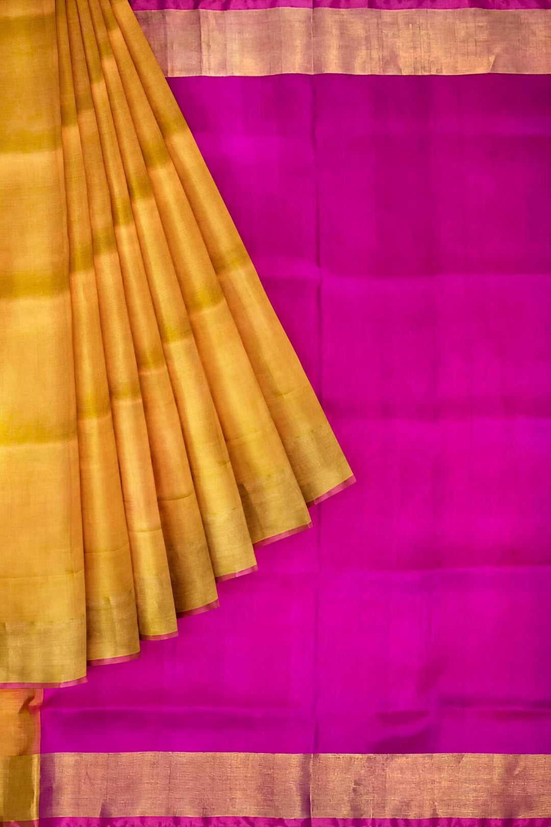 Handwoven Uppada pure silk saree in mustard
