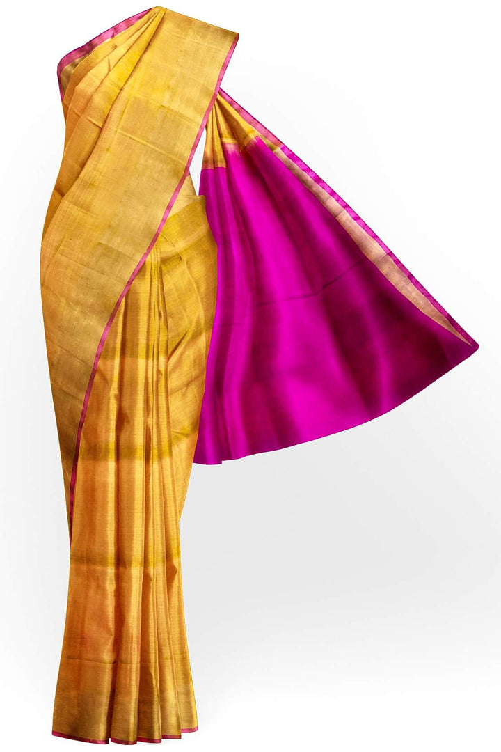 Handwoven Uppada pure silk saree in mustard