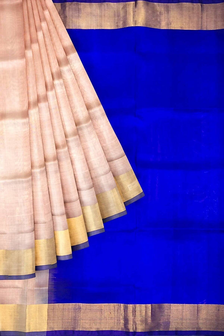 Handwoven Uppada pure silk saree in beige