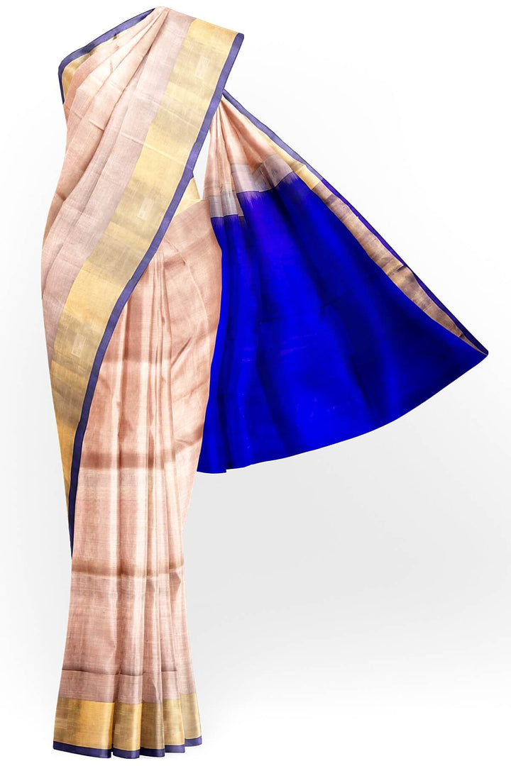 Handwoven Uppada pure silk saree in beige