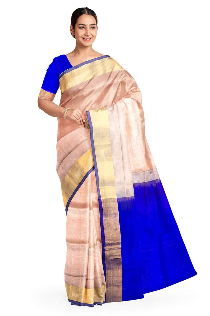 Handwoven Uppada pure silk saree in beige