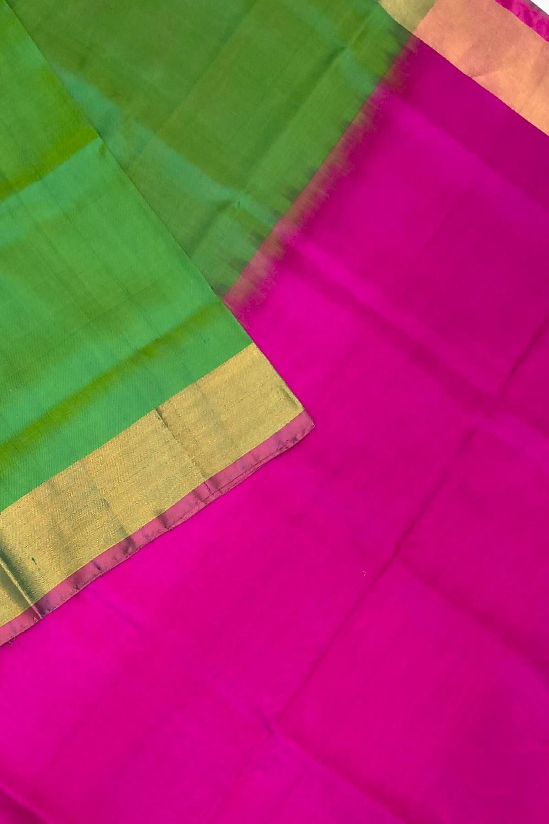 Handwoven Uppada pure silk saree in green