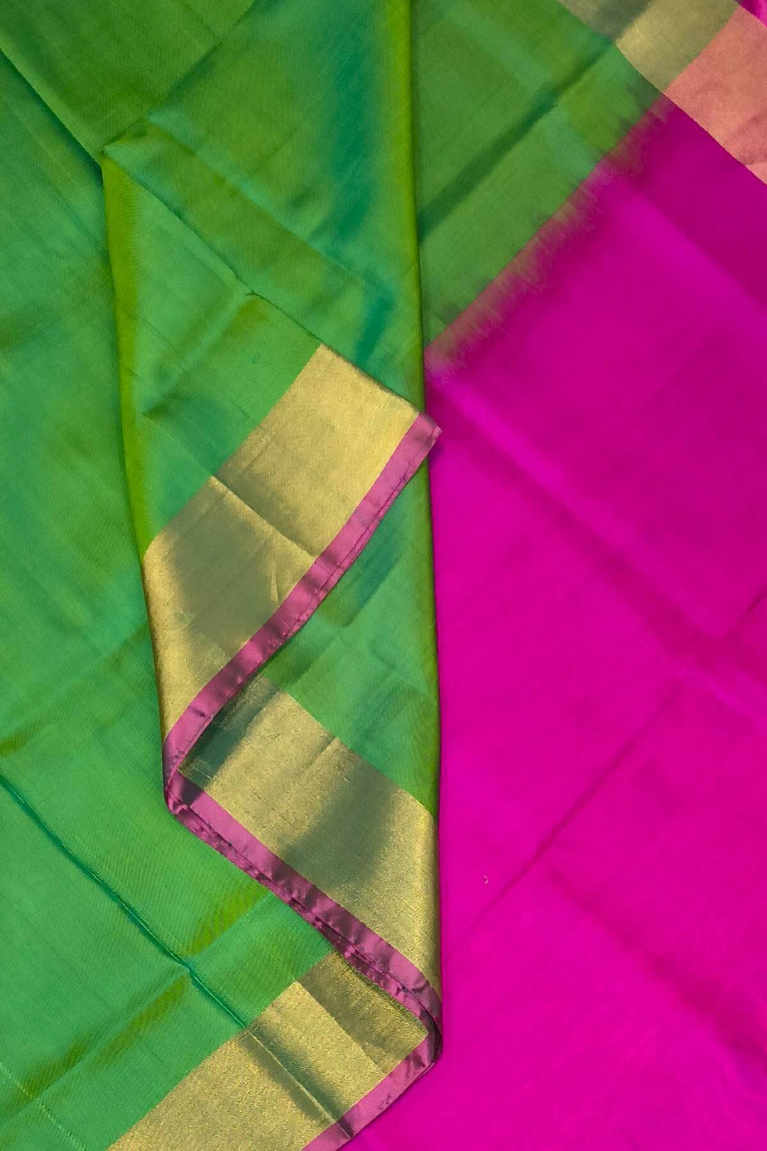 Handwoven Uppada pure silk saree in green