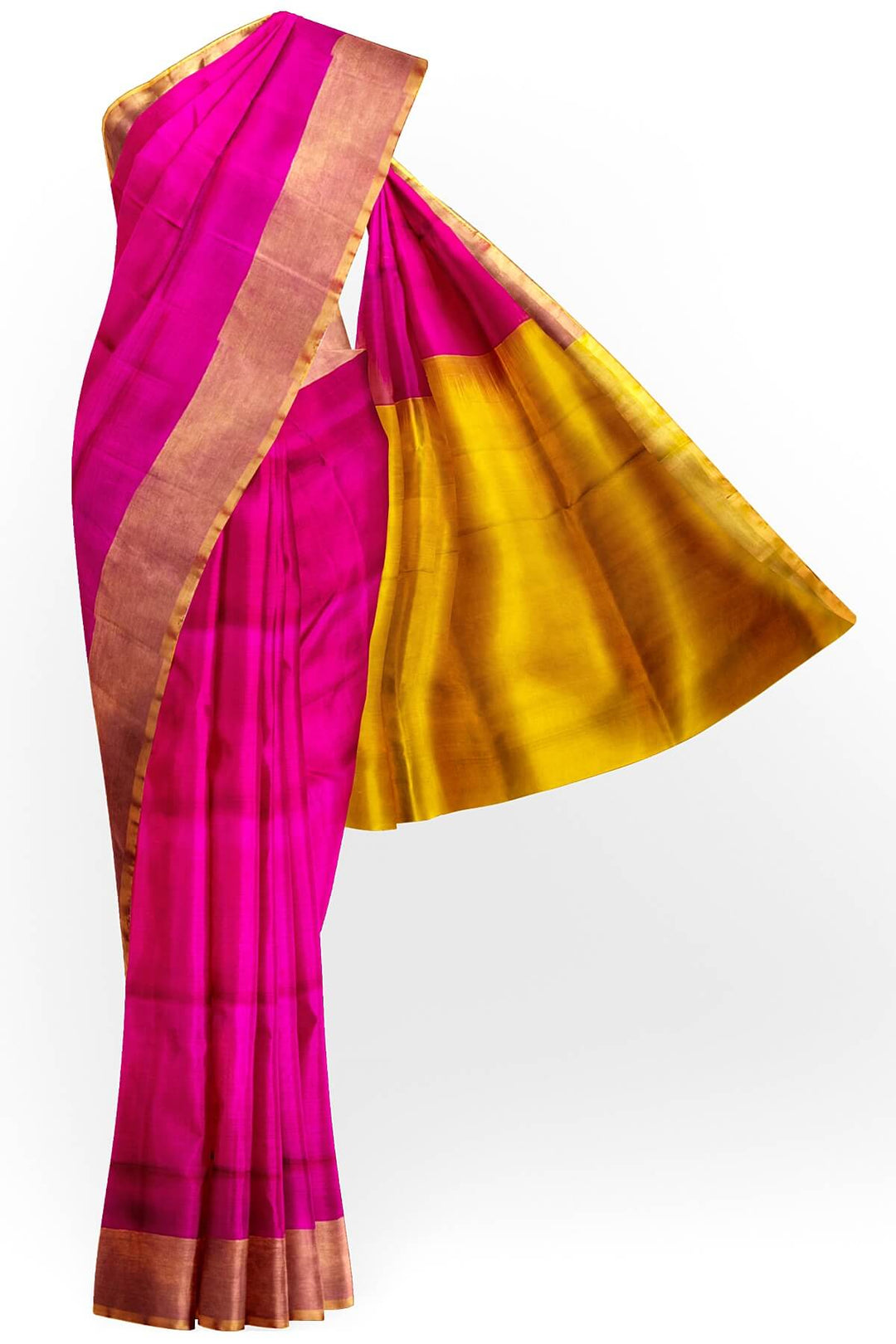 Handwoven Uppada pure silk saree in pink