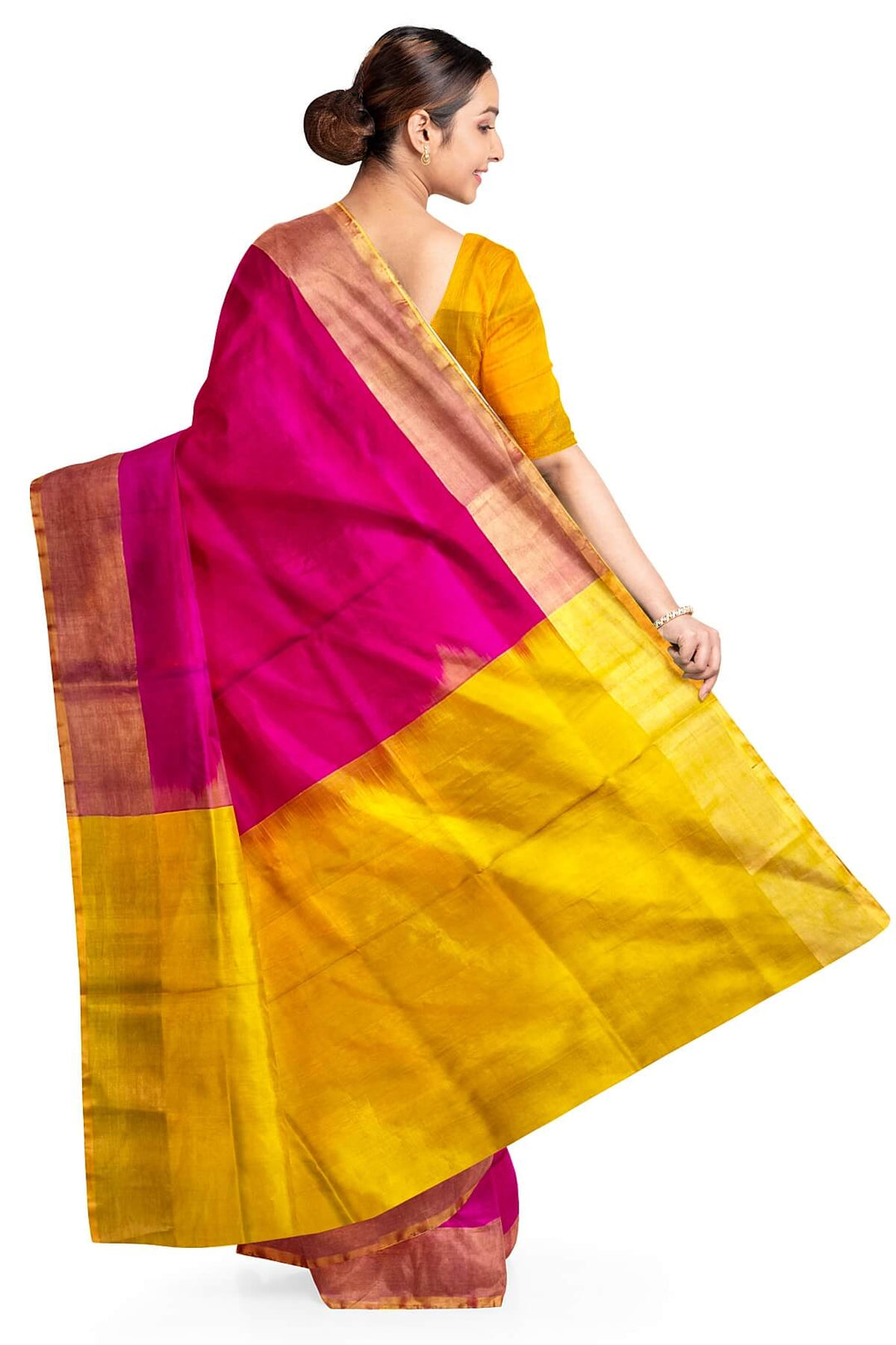 Handwoven Uppada pure silk saree in pink