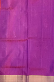Handwoven Uppada pure silk saree in two tone green with gold & silver motifs