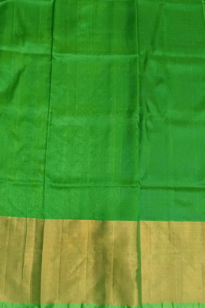 Handwoven Uppada pure silk saree in  violet with gold & silver motifs .